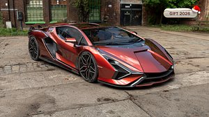 3D Realistic Supercar 3D Model - Rigged model