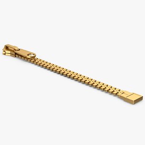 Gold Zipper And Slider 3D