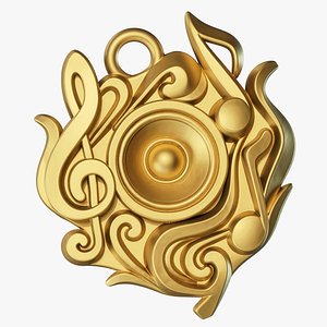 3D Music Symbol Amulet