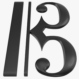 C Clef Symbol 3D Model