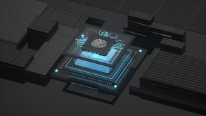 C4D Octane CPU chip core capacitance Scifi Circuit board 16 model