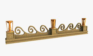 Fantasy Ancient Sea Fence Urn 3D model