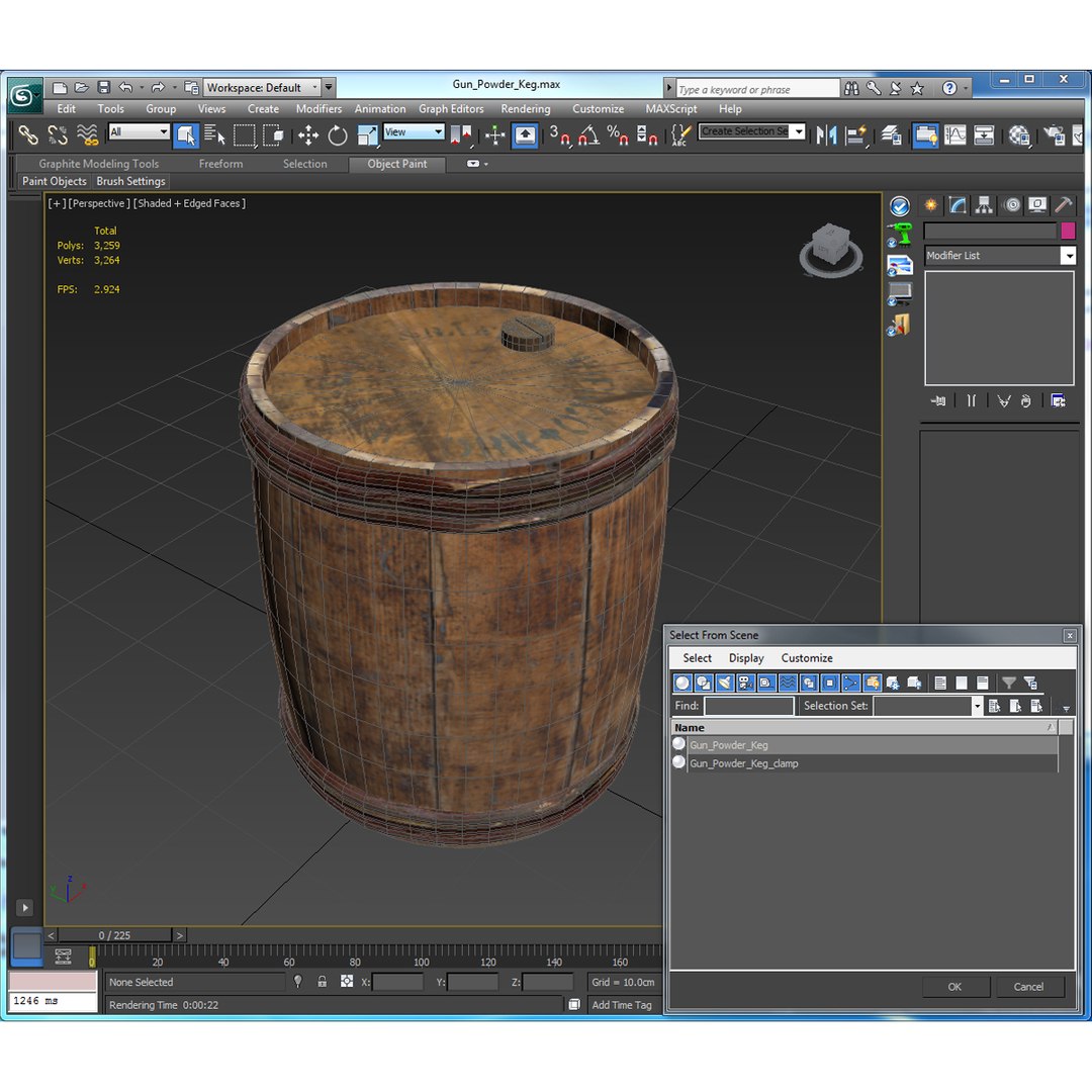 gun powder keg 3d max