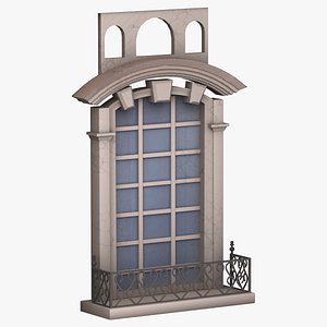 3D antique window in classic style