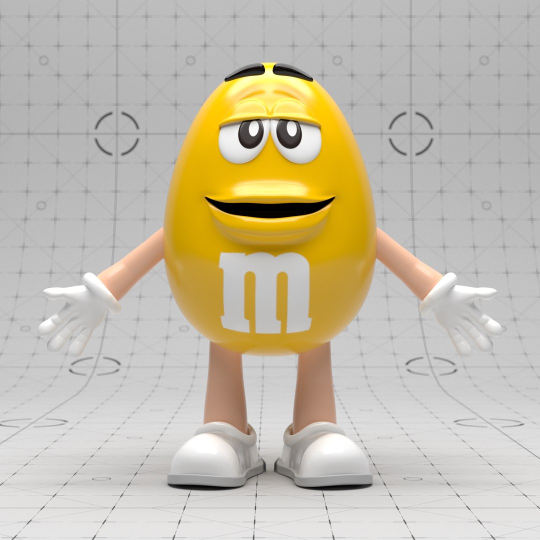 Yellow M&M Mascot (Shy) - 3D model by ChelsCCT