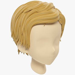 stylized hair mannequin 3D model