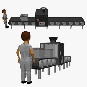 3D Pixelated Cubical Manufacturing Conveyor