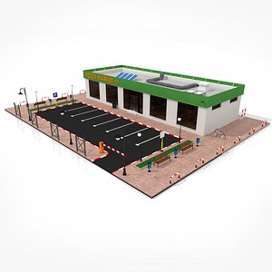 3D Supermarket Retail Store
