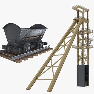 3D Mining Headframe and Cart