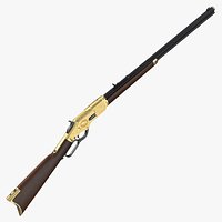 Engraved Winchester Model 1873 Golden Case Rigged
