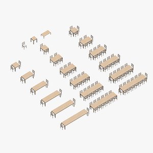 3D Dining Table Ikea EKEDALEN - Full Parametric Revit Family