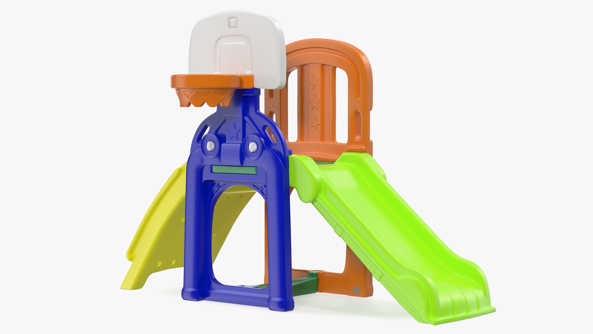 Plastic Kids Slide with Basketball Hoop 3D model preview