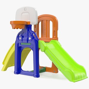 plastic kids slide basketball hoop 3D model