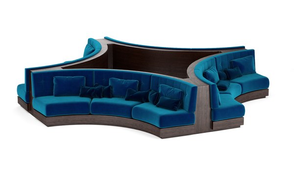3D booth seating sofa luxury