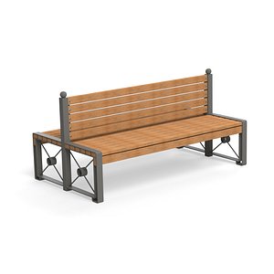 bench double 3D model