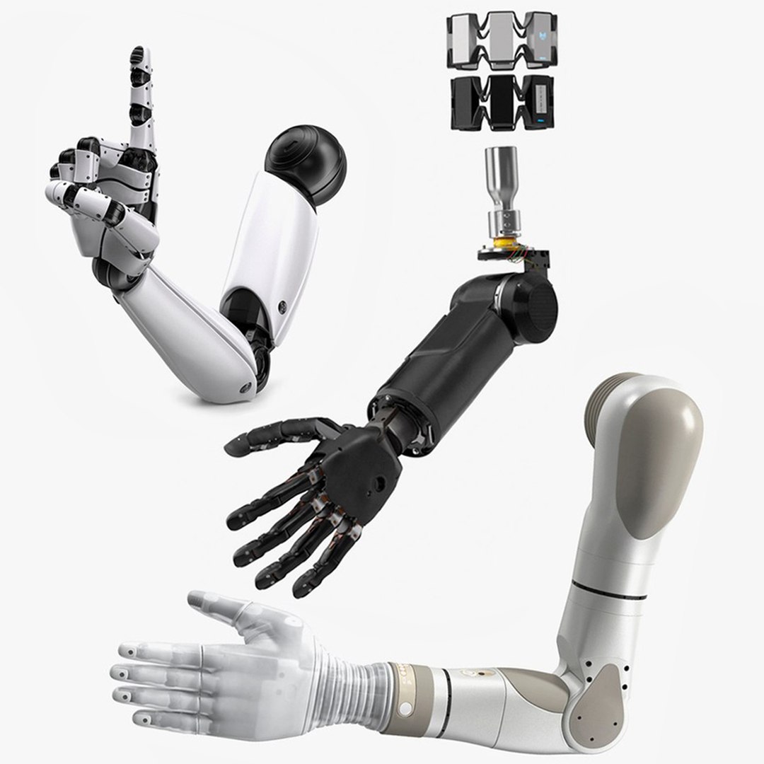 Mechanical Hands Rigged for Maya Collection 3D model preview
