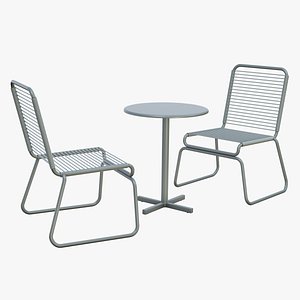 3D retro bistro style patio