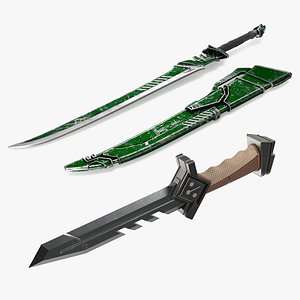 Futuristic Swords Collection 3D model