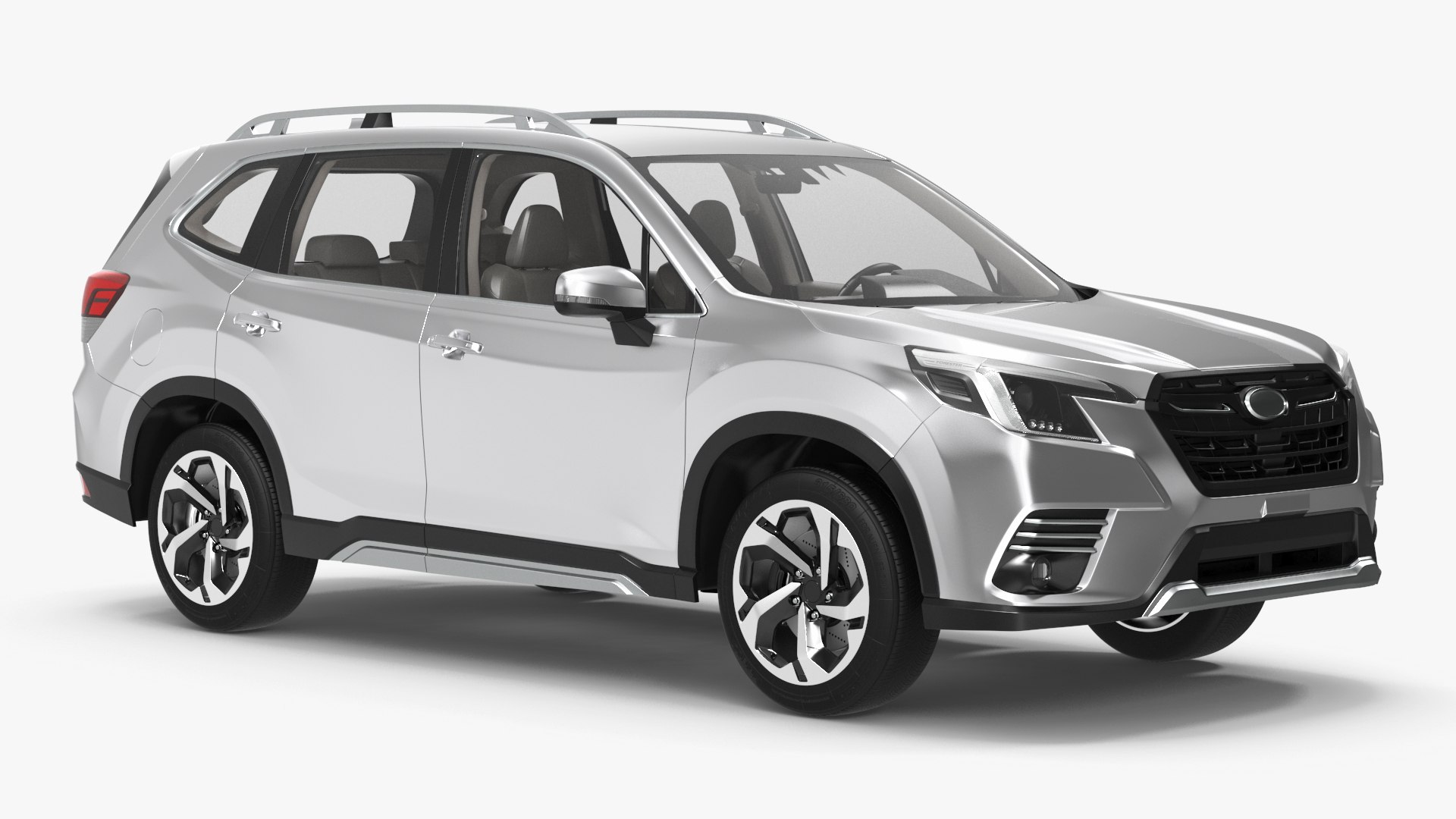 White Compact Crossover SUV 3D model preview