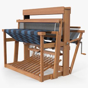 3D model wooden loom rug