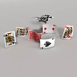 red playing cards 3d ma