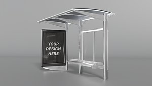 Bus shelter for mock-up 3D model