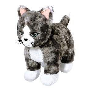 LILLEPLUTT Soft toy cat gray white