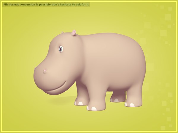 Cartoon Hippopotamus - Hippo 3D