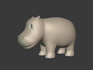 Cartoon Hippopotamus - Hippo 3D