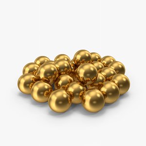 3D Pile Of Gold Balls model