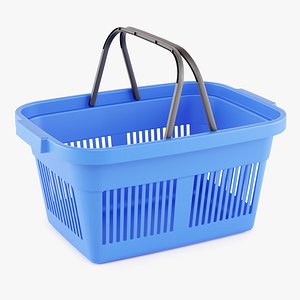 3D plastic market shopping basket model
