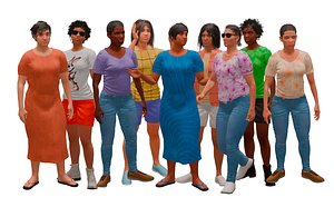 3D NPC Pack women model