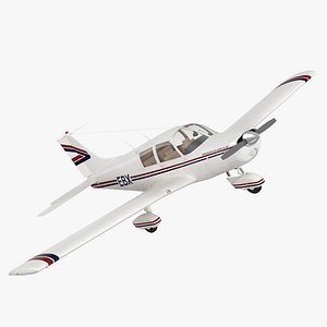 Private Propeller Aircraft Piper PA-28 Cherokee Rigged