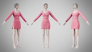 Dress 54 Cranberry 3D model