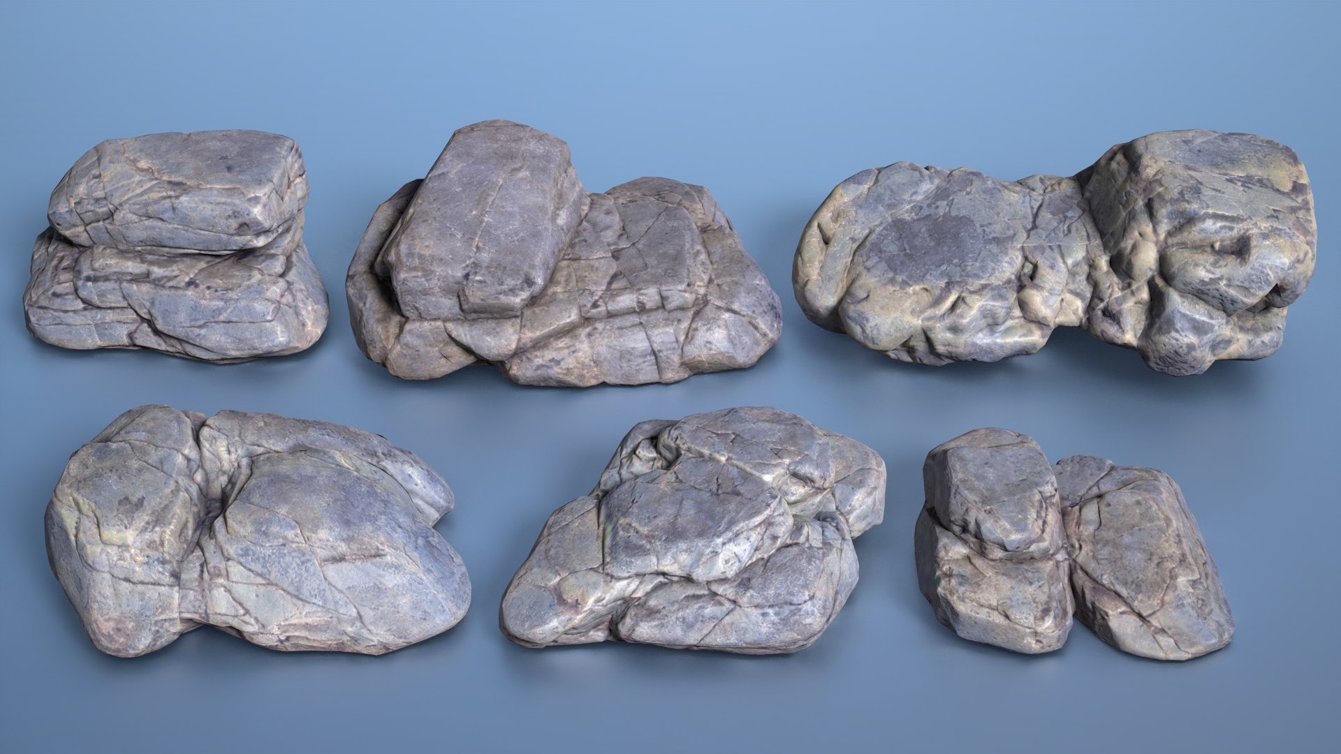 3D 6 Boulder Rocks - 240823 - TurboSquid 2271536