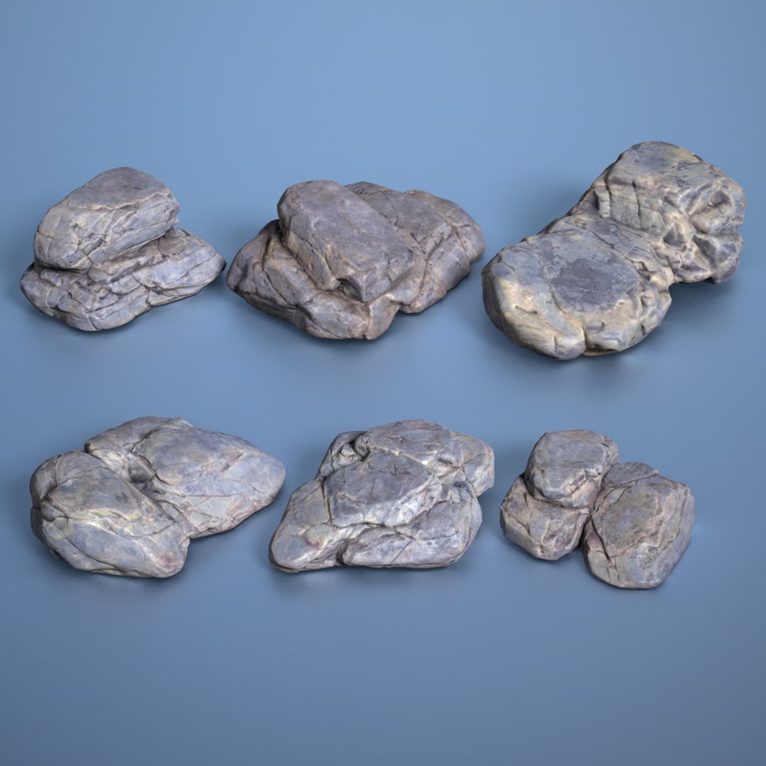 3D 6 Boulder Rocks - 240823 - TurboSquid 2271536