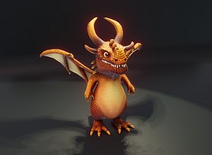 Cartoon Bronze Dragon Animated 3D Model 3D Model 3D model