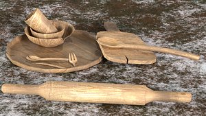 Old Wooden Tableware