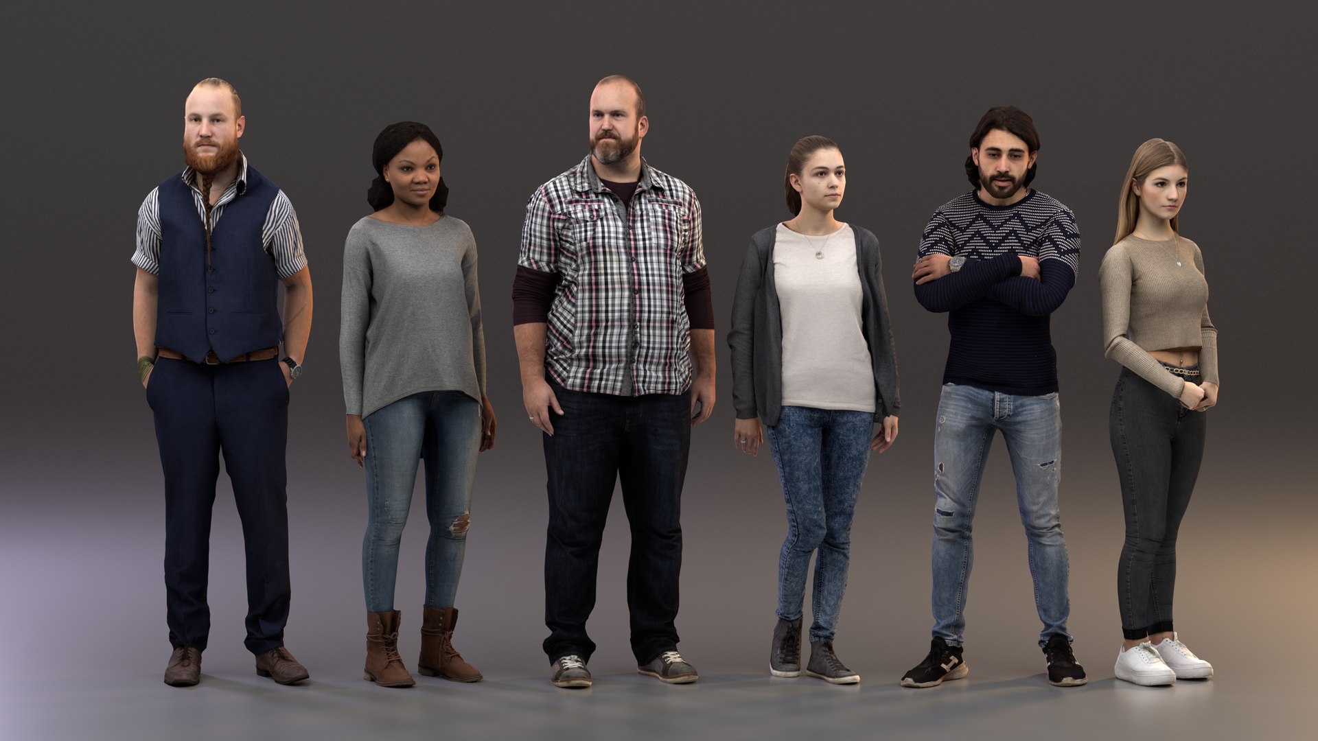 3D Rigged - Characters Animate Crowd - TurboSquid 1592699