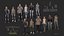 3D rigged - characters animate crowd