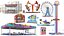 Large Detailed Amusement Park Rides