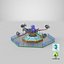 Large Detailed Amusement Park Rides
