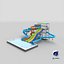 Large Detailed Amusement Park Rides