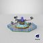 Large Detailed Amusement Park Rides