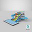 Large Detailed Amusement Park Rides