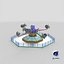 Large Detailed Amusement Park Rides