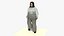 Animated Walking European Fat Woman