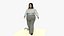 Animated Walking European Fat Woman