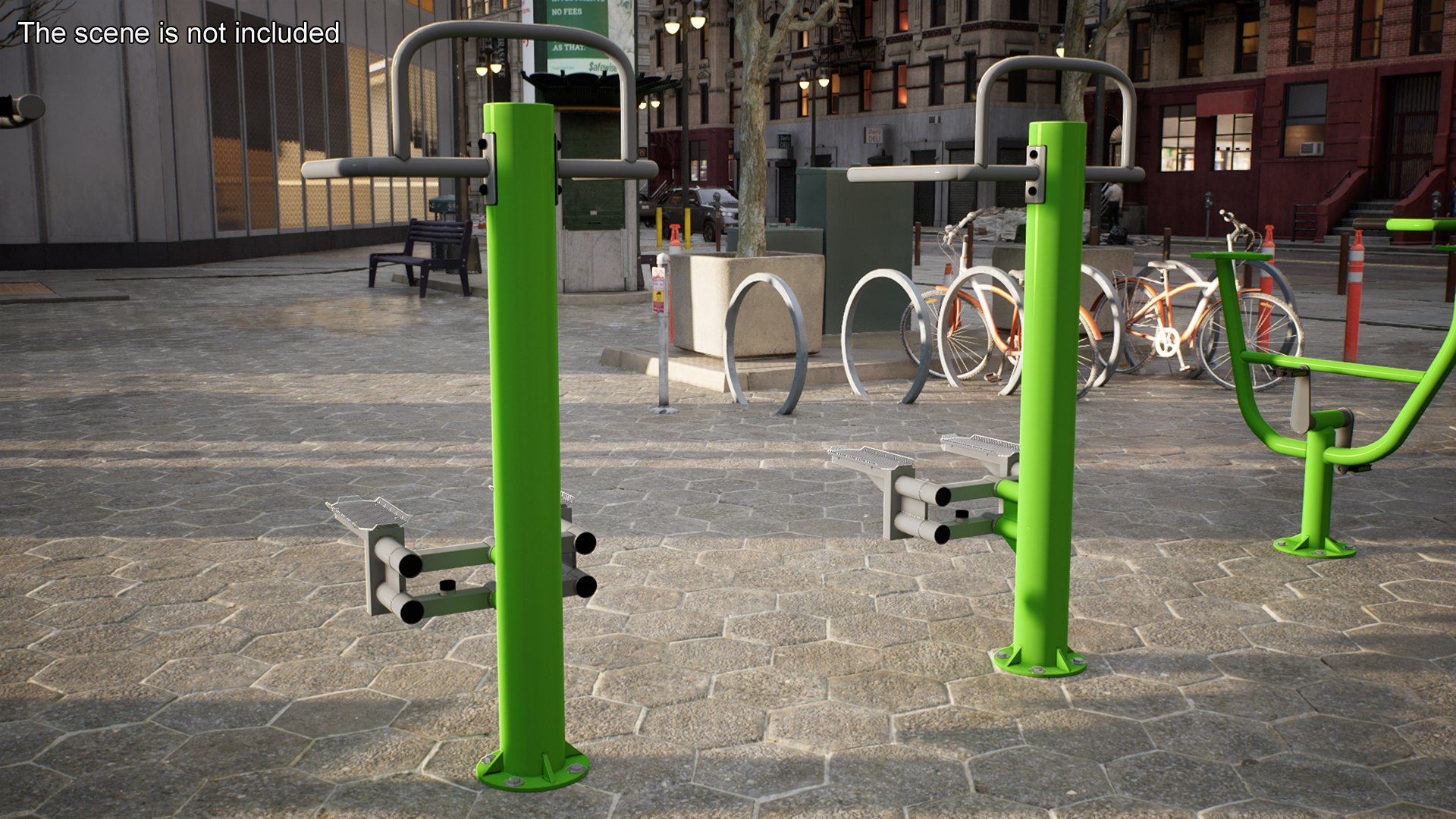 3D Model Outdoor Stepper Fitness Equipment Green - TurboSquid 2046459