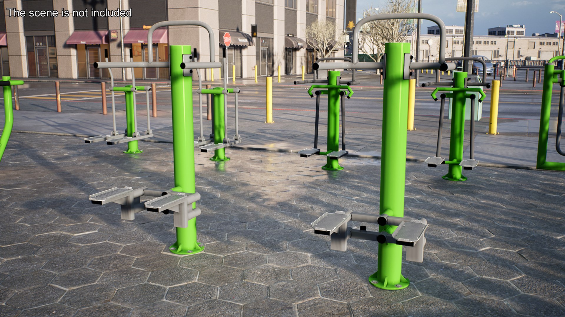 3D Model Outdoor Stepper Fitness Equipment Green - TurboSquid 2046459